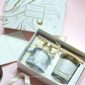 Platinum gift box: 100ml round bottle reed diffuser+100g scented candle luxury gift set